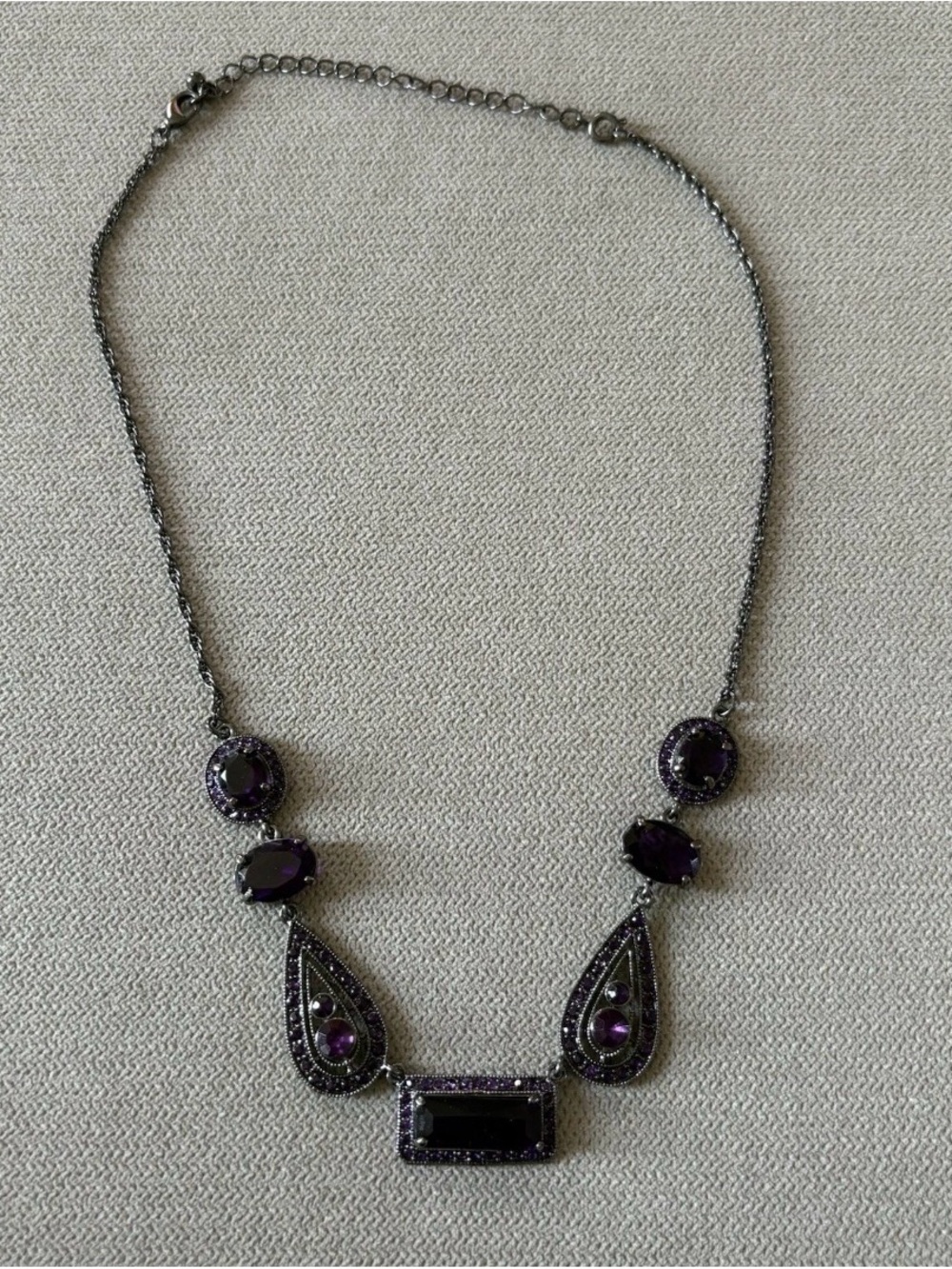 Elegant Purple Stone Pendant Necklace - Women's Jewelry